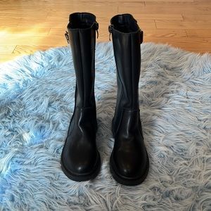Kids Black High Boots